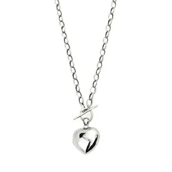Dây Chuyền Nữ Lili Jewelry Chữ Cong Ngầu Cá Tính Heart LILI_185552 Màu Bạc