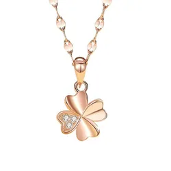 Dây Chuyền Nữ Lili Jewelry Cỏ 4 Lá Elyse LILI_098394 Màu Vàng Hồng