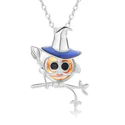 Dây Chuyền Nữ Lili Jewelry Dạng Lồng Đóng Mở Halloween Chứa Đá CZ LILI_636964 Màu Bạc (Phù Thuỷ Tròn)