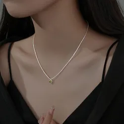 Dây Chuyền Nữ Lili Jewelry Dây Xù Đính Kim Cương Moissanite Marlowe LILI_105891 Màu Xanh Lá