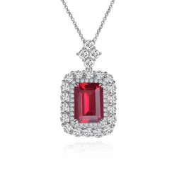 Dây Chuyền Nữ Lili Jewelry Đính Đá Carbon Tổng Hợp Heulwen LILI_474746 Màu Đỏ Bạc