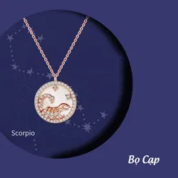 Dây Chuyền Nữ Lili Jewelry Đính Đá CZ 12 Cung Hoàng Đạo LILI_166265 Cung Bọ Cạp Màu Vàng Hồng