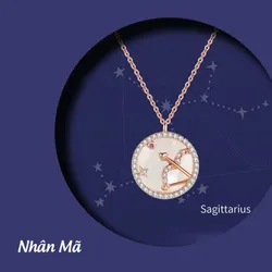 Dây Chuyền Nữ Lili Jewelry Đính Đá CZ 12 Cung Hoàng Đạo LILI_166265 Cung Nhân Mã Màu Vàng Hồng