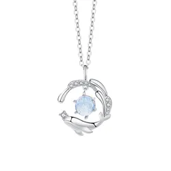 Dây Chuyền Nữ Lili Jewelry Đính Đá CZ Cá Voi Và Biển Stormi LILI_098405 Màu Xanh Dương