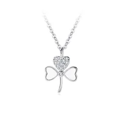 Dây Chuyền Nữ Lili Jewelry Đính Đá CZ Cỏ 3 Lá LILI_177277 Màu Bạc