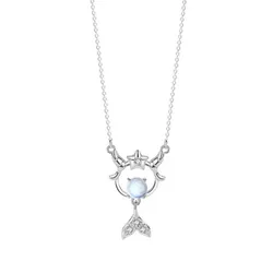 Dây Chuyền Nữ Lili Jewelry Đính Đá CZ Cung Ma Kết Sophronia LILI_218839 Màu Vàng Trắng