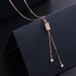 Dây Chuyền Nữ Lili Jewelry Đính Đá CZ Dạng Nút Thắt Độc Đáo LILI_947614 Màu Vàng Hồng
