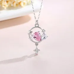 Dây Chuyền Nữ Lili Jewelry Đính Đá CZ Hình Ánh Sao Sariyah LILI_097524 Màu Hồng Bạc