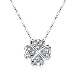Dây Chuyền Nữ Lili Jewelry Đính Đá CZ Hình Cỏ 4 Lá Alana LILI_131240 Màu Bạc