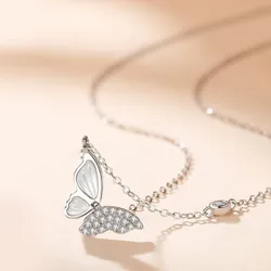 Dây Chuyền Nữ Lili Jewelry Đính Đá CZ Hình Con Bướm LILI_365268 Màu Trắng