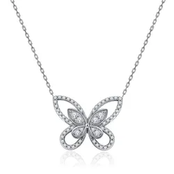 Dây Chuyền Nữ Lili Jewelry Đính Đá CZ Hình Con Bướm Xinh LILI_675171 Màu Bạc