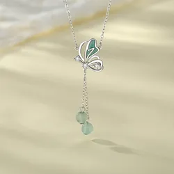 Dây Chuyền Nữ Lili Jewelry Đính Đá CZ Hình Hồ Điệp Angelica LILI_105230 Màu Bạc