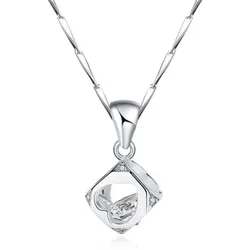 Dây Chuyền Nữ Lili Jewelry Đính Đá CZ Hình Hộp Trái Tim LILI_339211 Màu Trắng