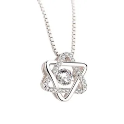 Dây Chuyền Nữ Lili Jewelry Đính Đá CZ Hình Ngôi Sao 6 Cánh Milcah LILI_054019 Màu Bạc