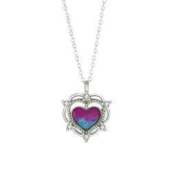 Dây Chuyền Nữ Lili Jewelry Đính Đá CZ Hình Trái Tim Cách Điệu Myrna LILI_851635 Màu Bạc Tím