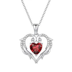 Dây Chuyền Nữ Lili Jewelry Đính Đá CZ Hình Trái Tim Elliot LILI_097893 Màu Bạc/Đỏ