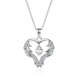 Dây Chuyền Nữ Lili Jewelry Đính Đá CZ Hình Trái Tim LILI_871848 Màu Bạc