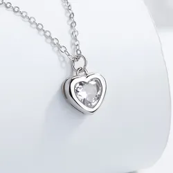 Dây Chuyền Nữ Lili Jewelry Đính Đá CZ Hình Trái Tim My Love LILI_105802 Màu Bạc