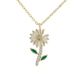 Dây Chuyền Nữ Lili Jewelry Đính Đá CZ Hoa Cúc Nhỏ LILI_719985 Màu Vàng Gold