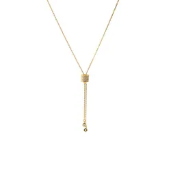 Dây Chuyền Nữ Lili Jewelry Đính Đá CZ Kiểu Nút Dây LILI_343623 Màu Vàng