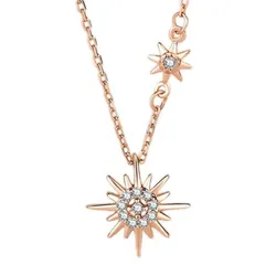 Dây Chuyền Nữ Lili Jewelry Đính Đá CZ Mạ Vàng Mặt Trời LILI_443965 Màu Vàng Hồng