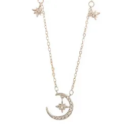 Dây Chuyền Nữ Lili Jewelry Đính Đá CZ Mặt Trăng Sao Jade Rabbit LILI_144186 Màu Vàng Trắng
