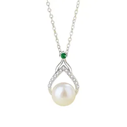 Dây Chuyền Nữ Lili Jewelry Đính Đá CZ Ngọc Trai Hình Giọt Nước Bria  LILI_097809 Màu Bạc