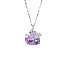 Dây Chuyền Nữ Lili Jewelry Đính Đá CZ Nhịp Đập Trái Tim Ellis LILI_105346 Màu Bạc Tím