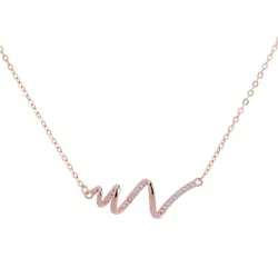 Dây Chuyền Nữ Lili Jewelry Đính Đá CZ Nhịp Tim LILI_322985 Màu Vàng Hồng