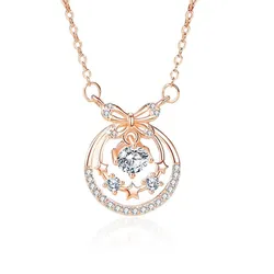 Dây Chuyền Nữ Lili Jewelry Đính Đá CZ Sao Hồ Điệp Alisson LILI_105697 Màu Vàng Hồng