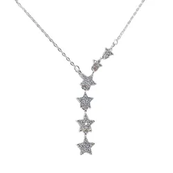 Dây Chuyền Nữ Lili Jewelry Đính Đá CZ Sáu Ngôi Sao LILI_487119 Màu Bạc