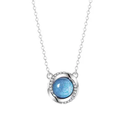 Dây Chuyền Nữ Lili Jewelry Đính Đá CZ Trái Tim Đại Dương Bonnie LILI_073822 Màu Bạc/Xanh