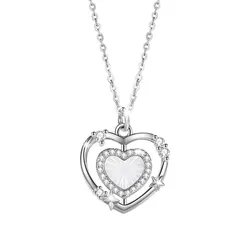 Dây Chuyền Nữ Lili Jewelry Đính Đá CZ Trái Tim Lấp Lánh Denver LILI_098799 Màu Bạc