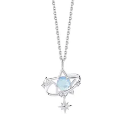 Dây Chuyền Nữ Lili Jewelry Đính Đá CZ Trời Sao Promise  LILI_097857 Màu Xanh Nhạt