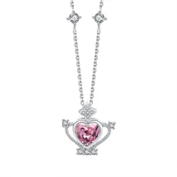 Dây Chuyền Nữ Lili Jewelry Đính Đá CZ Vương Miệng Công Chúa Charley LILI_105353 Màu Hồng Bạc