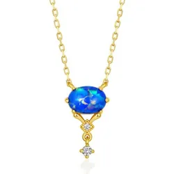 Dây Chuyền Nữ Lili Jewelry Đính Đá Opal Cổ Điển Irene LILI_898153 Màu Vàng/Xanh