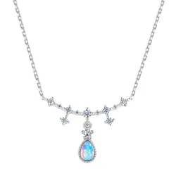 Dây Chuyền Nữ Lili Jewelry Đính Đá Opal Hình Giọt Nước LILI_245754 Màu Bạc/Xanh