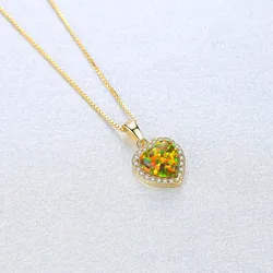 Dây Chuyền Nữ Lili Jewelry Đính Đá Opal Hình Trái Tim Arlet LILI_098147 Màu Vàng