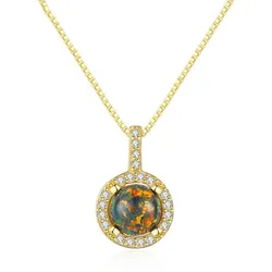 Dây Chuyền Nữ Lili Jewelry Đính Đá Opal Tròn Persephone LILI_098035 Màu Vàng