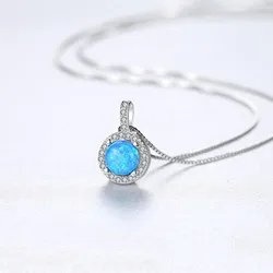 Dây Chuyền Nữ Lili Jewelry Đính Đá Opal Tròn Persephone LILI_098035 Màu Xanh Dương