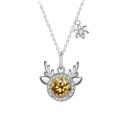 Dây Chuyền Nữ Lili Jewelry Đính Kim Cương Moissanite Gạc Nai Jaylani LILI_074209 Màu Vàng Bạc