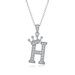 Dây Chuyền Nữ Lili Jewelry Đính Kim Cương Moissanite Hình Chữ H Valerie LILI_159721 Màu Vàng Trắng