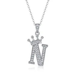 Dây Chuyền Nữ Lili Jewelry Đính Kim Cương Moissanite Hình Chữ N Valerie LILI_159721 Màu Vàng Trắng