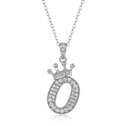 Dây Chuyền Nữ Lili Jewelry Đính Kim Cương Moissanite Hình Chữ O Valerie LILI_159721 Màu Vàng Trắng