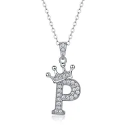 Dây Chuyền Nữ Lili Jewelry Đính Kim Cương Moissanite Hình Chữ P Valerie LILI_159721 Màu Vàng Trắng