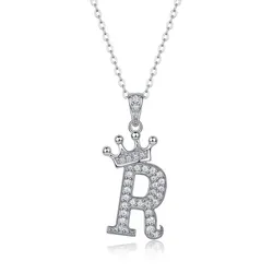 Dây Chuyền Nữ Lili Jewelry Đính Kim Cương Moissanite Hình Chữ R Valerie LILI_159721 Màu Vàng Trắng
