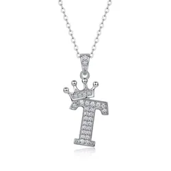 Dây Chuyền Nữ Lili Jewelry Đính Kim Cương Moissanite Hình Chữ T Valerie LILI_159721 Màu Trắng