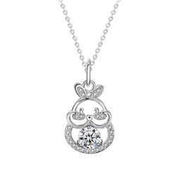 Dây Chuyền Nữ Lili Jewelry Đính Kim Cương Moissanite Hình Chú Thỏ Rabbit LILI_054994 Màu Bạc