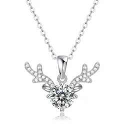 Dây Chuyền Nữ Lili Jewelry Đính Kim Cương Moissanite Hình Gạc Nai Kiddo LILI_053715 Màu Trắng