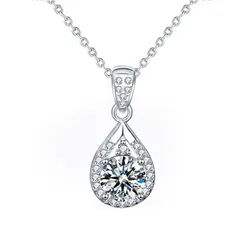Dây Chuyền Nữ Lili Jewelry Đính Kim Cương Moissanite Hình Giọi Nước Hazel LILI_054955 Màu Bạc